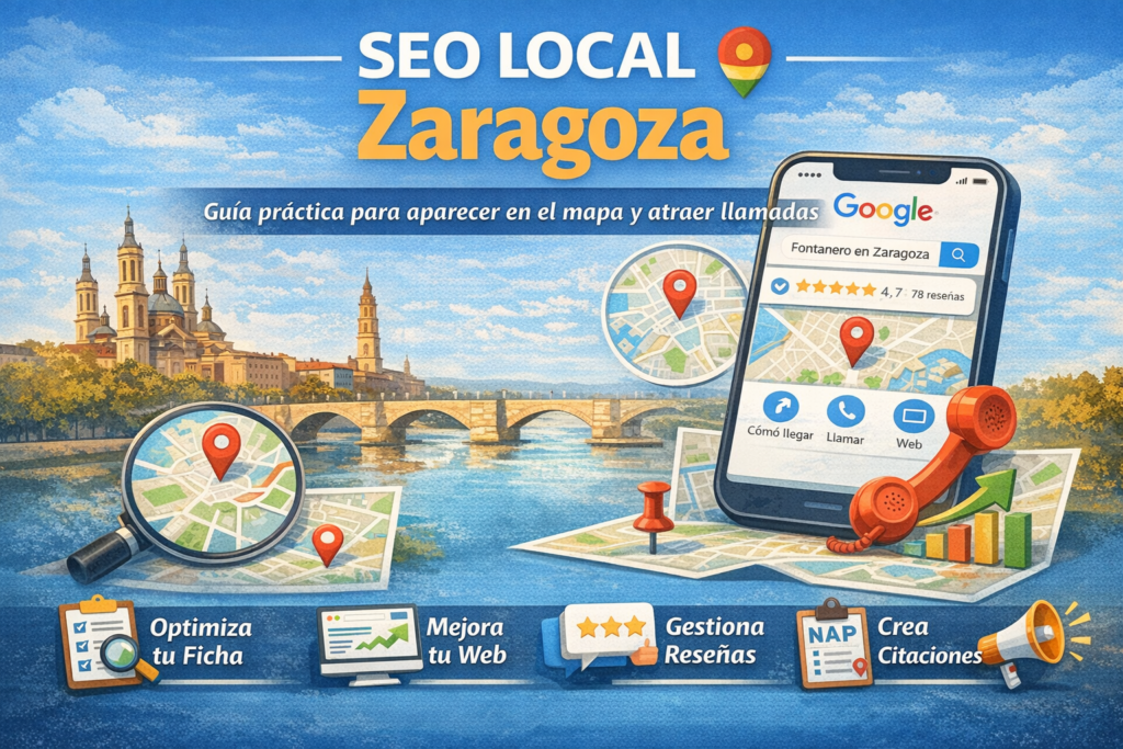 SEO local Zaragoza: guía práctica para aparecer en el mapa y atraer llamadas